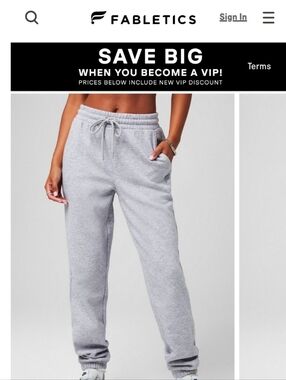 Fabletics Classic Grey Heather Sweatpants